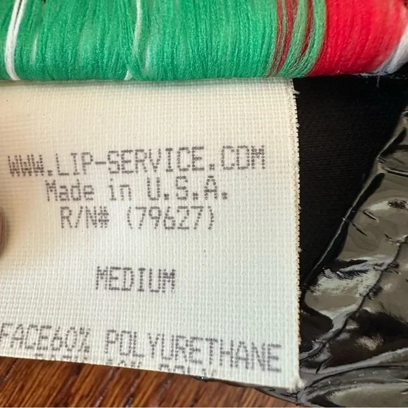 Vintage Lip Service Black Vinyl Pinafore Dress size M Y2K made in USA - Picture 8 of 13